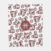 Maroon graue Girl School Mannschaft Farben Volleyb Fleecedecke (Vorderseite)