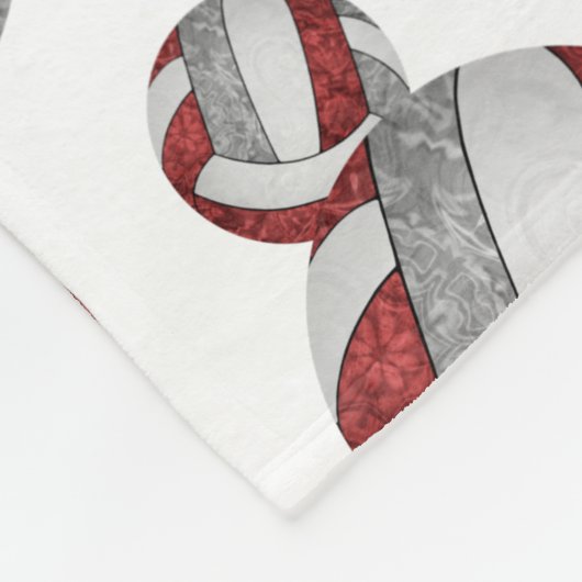 Maroon graue Girl School Mannschaft Farben Volleyb Fleecedecke (Ecke)