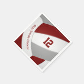 Maroon graue Girls Jungs Volleyball Party Serviette (Ecke)