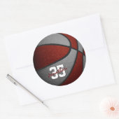 Maroon graue Jungs Girls Basketballmannschaft Farb Runder Aufkleber (Umschlag)