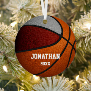 Maroon graue Jungs Mädchen Gedenkball Basketball Ornament Aus Metall