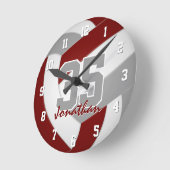 Maroon graue Mannschaft Farben Spieler Namen Volle Runde Wanduhr (Winkel)
