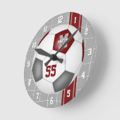 Maroon graue Mannschaft Farben Vielfalt Streifen F Runde Wanduhr (Winkel)