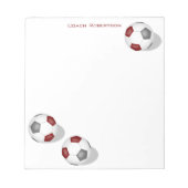 Maroon graue Mannschaftsfarben Fußball-Trainername Notizblock (Vorderseite)