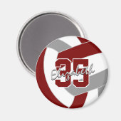 Maroon graue Volleyball Team Farben Geschenke Magnet (Vorderseite/Rückseite)