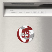 Maroon graue Volleyball Team Farben Geschenke Magnet (In Situ (Geschirrspüler))