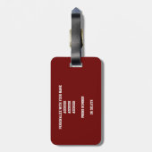 Maroon Grauen Mannschaftsfarben mit Monogramm Bask Gepäckanhänger (Rückseite vertikal)