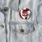 Maroon Grauer Volleyball Team Farben Button (Beispiel)