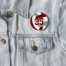 Maroon Grauer Volleyball Team Farben Button