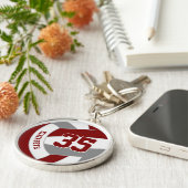 Maroon Grauspieler Name Volleyball Schlüsselanhänger (Seite)