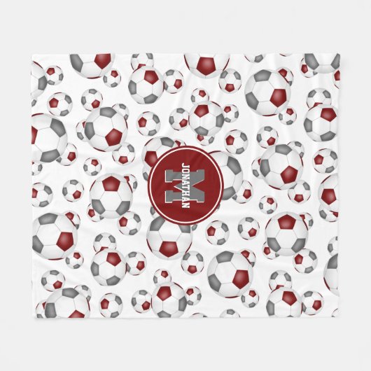 Maroon-Grauteam färbt Jungs-Girl-Fußball-Sport Fleecedecke (Vorderseite (Horizontal))