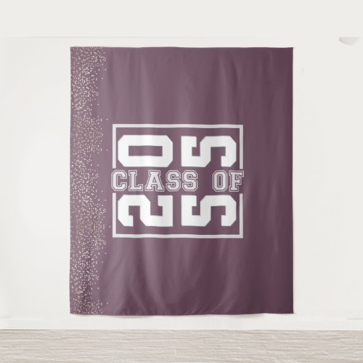 Maroon Gray Abschluss Class of Sport Typografy Wandteppich (Vorderseite)