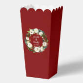 Maroon Greenery Personalisierte Namen Datum Hochze Geschenkschachtel (Rückseite)