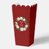 Maroon Greenery Personalisierte Namen Datum Hochze Geschenkschachtel (Vorderseite)