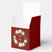 Maroon Greenery Personalisierte Namen Datum Hochze Geschenkschachtel (Geöffnet)