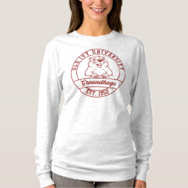 Maroon Groundhogs Langarm T-Shirt - Damen