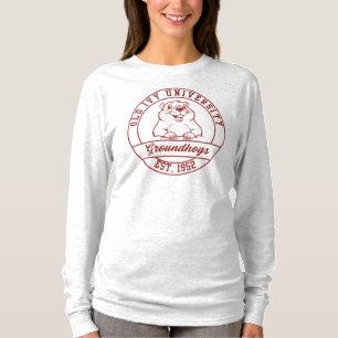 Maroon Groundhogs Langarm T-Shirt - Damen
