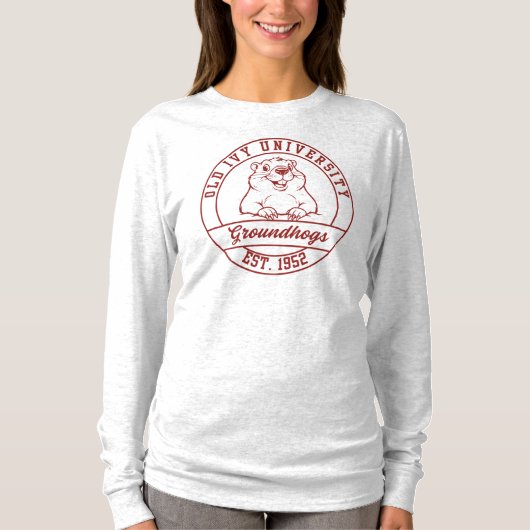 Maroon Groundhogs Langarm T-Shirt - Damen (Vorderseite)