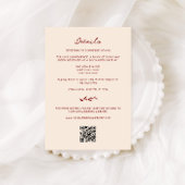 Maroon Hand Drawn Wedding Details Begleitkarte