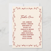 Maroon Hand Drawn Wedding Seating Chart Card Karte (Vorderseite)