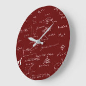Maroon Handgeschriebene Mathematik Equations Schoo Große Wanduhr (Winkel)