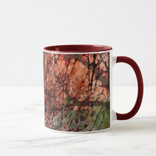 Maroon Handled Layered Trees Tasse