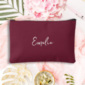 Maroon-Handskriptmonogramm Zubehörtasche