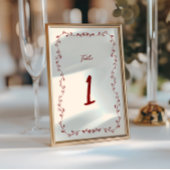 Maroon Handwriting Wedding Tischnummer