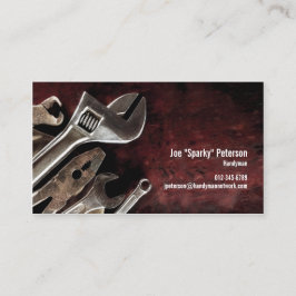 Maroon Handyman Business Card für verschiedene Too Visitenkarte