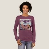 Maroon Hausfrau Tag Langarm Tri-Blend Shirt (Volle Vorderseite)