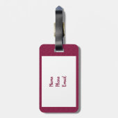 Maroon Heart Gemustert Boot Gepäckanhänger (Rückseite vertikal)