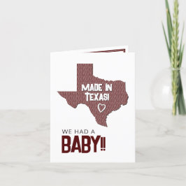 Maroon Herringbone Made in Texas Foto Baby Announ Ankündigung
