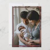 Maroon Herringbone Made in Texas Foto Baby Announ Ankündigung (Rückseite)