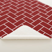 Maroon Herringbone Pattern Sherpadecke (3/4)