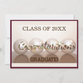 Maroon Herzlichen Glückwunsch Graduate Abschluss B Einladung (Vorderseite)