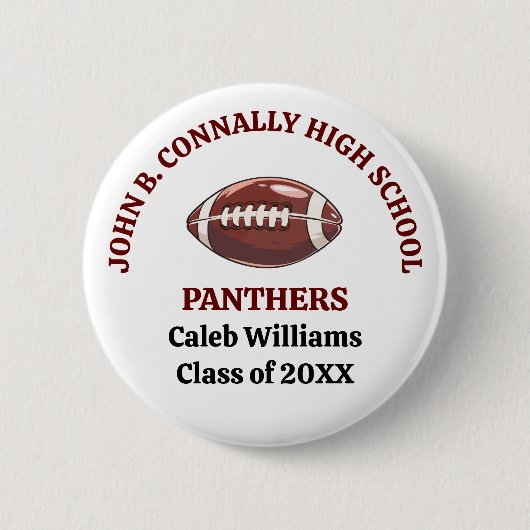Maroon High School Footballmannschaft Individualis Button (Vorderseite)