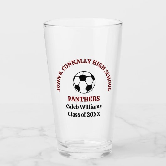 Maroon High School Fußballmannschaft Personalized Glas (Vorderseite)