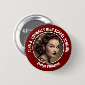 Maroon High School Reunion Yearbook Photo Button (Vorne & Hinten)
