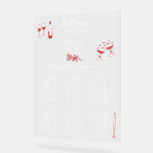 Maroon-Hochzeitskarte für handgezeichnete Doodles Acrylschild (Winkel)