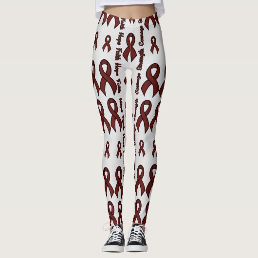 Maroon Hope Faith Strength Courage...APS Leggings (Vorderseite)