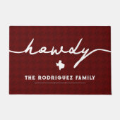 Maroon Howdy Hahnentrittmuster Fußmatte (Vorderseite)