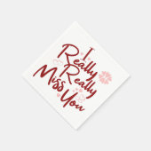 Maroon Ich vermisse dir wirklich das Herz Serviette (Ecke)