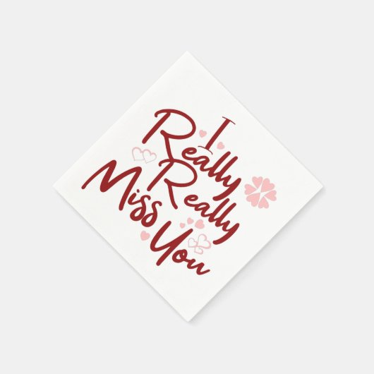 Maroon Ich vermisse dir wirklich das Herz Serviette (Ecke)