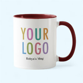 Maroon Inner & Handle-Tasse-Logo-Werbung Tasse