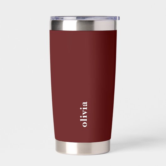 Maroon Insulated Tumbler with Custom Brand Text Thermobecher (Links)