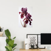 Maroon Iris Blume Art Print Poster (Heimbüro)