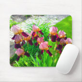 Maroon Iris Blume Mousepad (Mit Mouse)