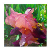 Maroon Iris Blume Patch Fliese (Vorderseite)