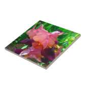 Maroon Iris Blume Patch Fliese (Seite)
