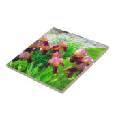 Maroon Iris Blume Patch Fliese (Seite)